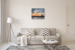 Original art for sale at UGallery.com | Venice at Dusk by David Qiyi Liu | $8,975 | oil painting | 24' h x 30' w | thumbnail 5