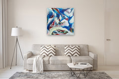 Original art for sale at UGallery.com | Shockwave by Mabel Serena | $2,250 | acrylic painting | 39.4' h x 39.4' w | thumbnail 5