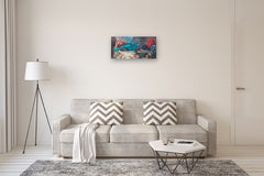 Original art for sale at UGallery.com | Afternoon Blues by C M Cooper | $2,825 | oil painting | 15' h x 30' w | thumbnail 5