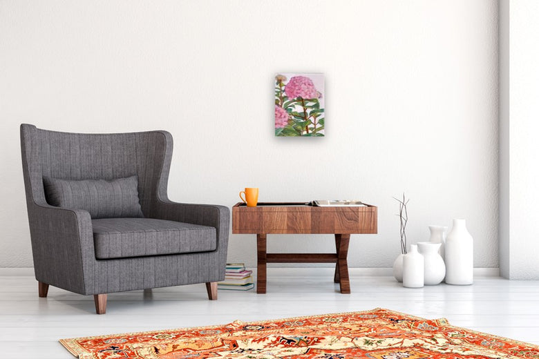 Flowering Pinks by Carey Parks |  In Room View of Artwork 