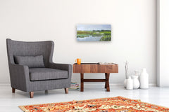 Original art for sale at UGallery.com | Marsh, Gray Day by Janet Dyer | $700 | acrylic painting | 12' h x 24' w | thumbnail 5