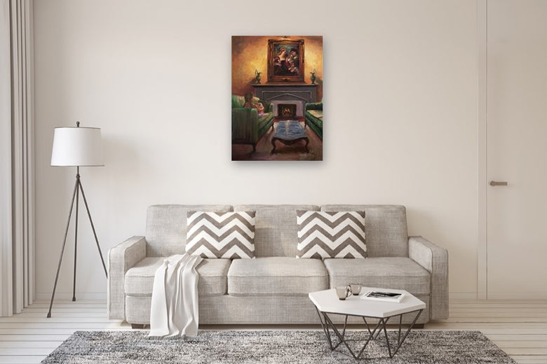 The Listener - Commission by Jonelle Summerfield |  In Room View of Artwork 