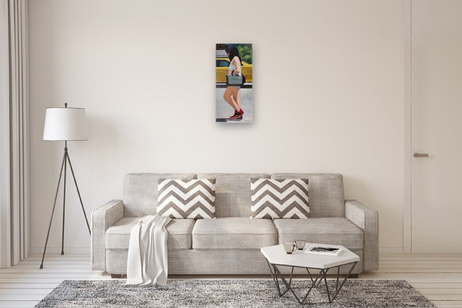 Walking in Soho by Carey Parks |  In Room View of Artwork 