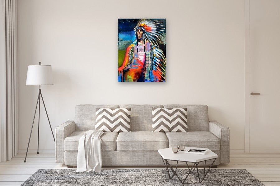 A Seated Chief by Scott Dykema |  In Room View of Artwork 