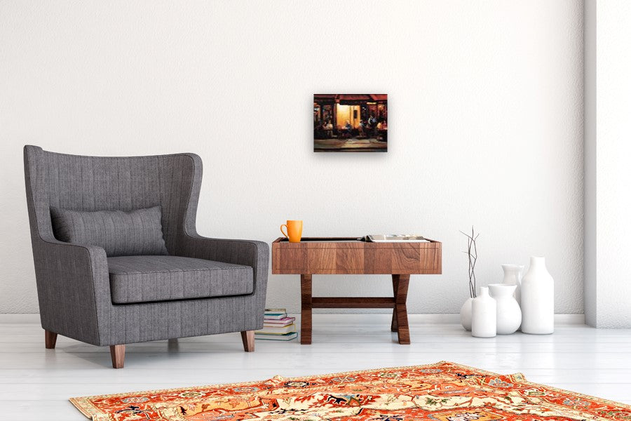 Table Talk by Faye Vander Veer |  Side View of Artwork 