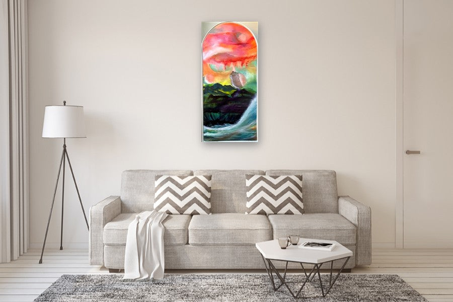 Heaven Touches Kawela by Lisa Crosby |  In Room View of Artwork 