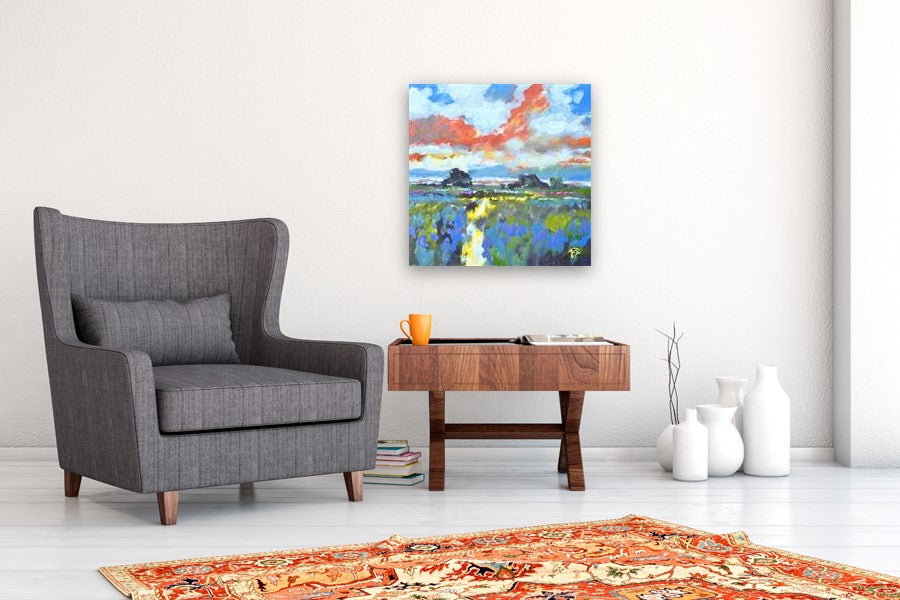 View of the Marsh by Kip Decker |  In Room View of Artwork 