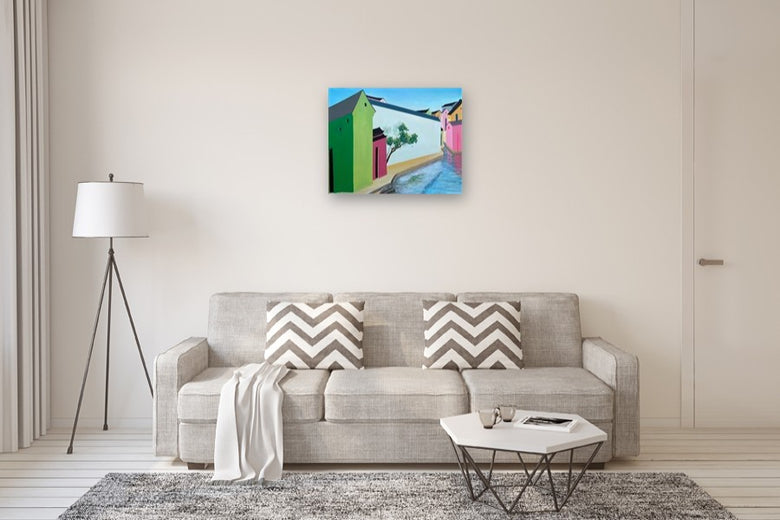 Ancient Town with Waterway by Benjamin Xu |  In Room View of Artwork 