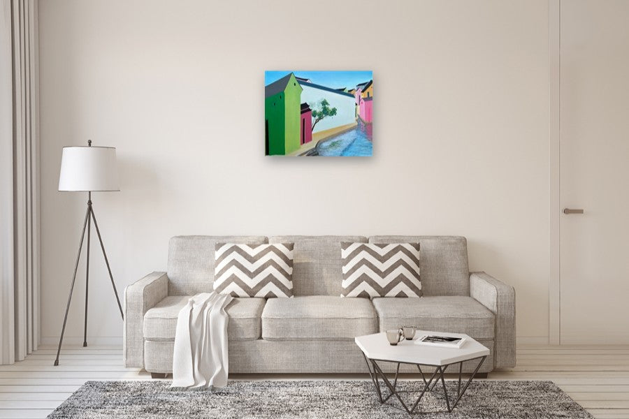 Ancient Town with Waterway by Benjamin Xu |  In Room View of Artwork 