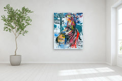 Original art for sale at UGallery.com | The Well by Rodion Gilmitdinov | $4,900 | mixed media artwork | 60' h x 48' w | thumbnail 5