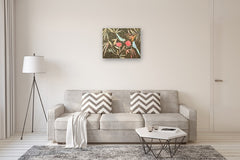 Original art for sale at UGallery.com | Static and Gold by Mary Pratt | $1,350 | oil painting | 22' h x 28' w | thumbnail 5