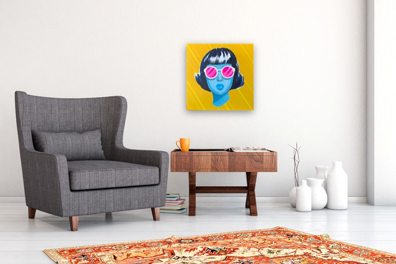 Shades in Blue by Leticia Lacy |  In Room View of Artwork 