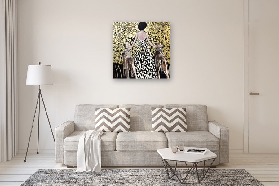 The Golden Path of Best Friends by Mary Pratt |  In Room View of Artwork 