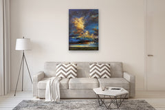 Original art for sale at UGallery.com | Aurora’s Kiss by Shadi Shokoohi | $7,450 | acrylic painting | 47.24' h x 31.5' w | thumbnail 5