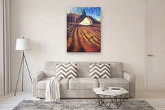 Original art for sale at UGallery.com | Steward of the Land, Red Field by Theresa Andreas-O'Leary | $4,100 | mixed media artwork | 48' h x 36' w | thumbnail 5
