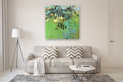 Original art for sale at UGallery.com | Joyful Yellow by Mary Pratt | $3,600 | oil painting | 48' h x 48' w | thumbnail 5