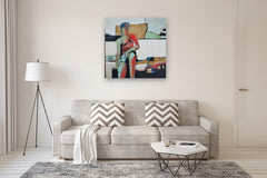 Original art for sale at UGallery.com | Figure in Landscape by Gail Ragains | $3,675 | acrylic painting | 40' h x 40' w | thumbnail 5