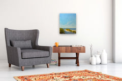 Original art for sale at UGallery.com | Quiet Horizons by Aruna Rao | $1,050 | oil painting | 20' h x 16' w | thumbnail 5