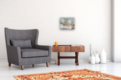 Original art for sale at UGallery.com | Brooklyn Bridge at Dusk by Joanie Ford | $250 | watercolor painting | 11.75' h x 14.5' w | thumbnail 5