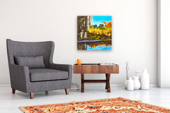 Original art for sale at UGallery.com | Spanish Moss and River Grasses by JoAnn Golenia | $750 | acrylic painting | 24' h x 24' w | thumbnail 5