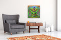 Original art for sale at UGallery.com | Inside the Garden by Kira Yustak | $800 | acrylic painting | 24' h x 24' w | thumbnail 2