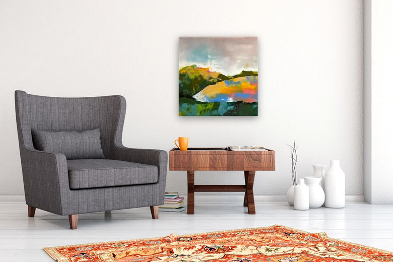 Hillside in Gold by Sarah Parsons |  In Room View of Artwork 