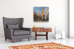 Original art for sale at UGallery.com | Madison Square Sunset by Nick Savides | $2,850 | oil painting | 24' h x 24' w | thumbnail 5