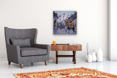 Original art for sale at UGallery.com | Old Town Wuxi by Shuxing Fan | $1,350 | oil painting | 24' h x 24' w | thumbnail 5