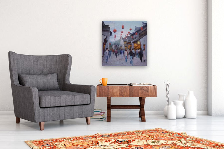 Old Town Wuxi by Shuxing Fan |  In Room View of Artwork 