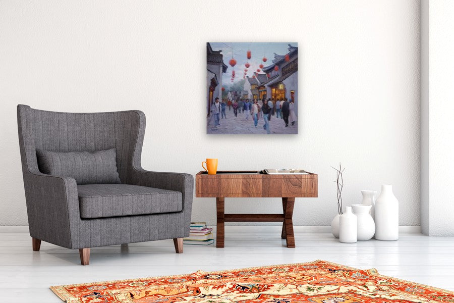 Old Town Wuxi by Shuxing Fan |  In Room View of Artwork 