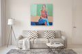 Original art for sale at UGallery.com | Woman Sitting by Gail Ragains | $3,975 | acrylic painting | 46' h x 46' w | thumbnail 5