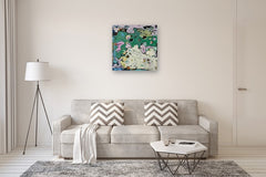 Original art for sale at UGallery.com | Life's a Picnic by Sheila Grabarsky | $2,300 | acrylic painting | 30' h x 30' w | thumbnail 5