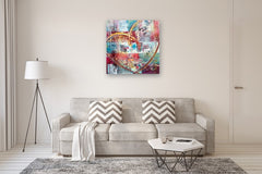 Original art for sale at UGallery.com | Every Day by Linda Shaffer | $1,500 | mixed media artwork | 36' h x 36' w | thumbnail 5