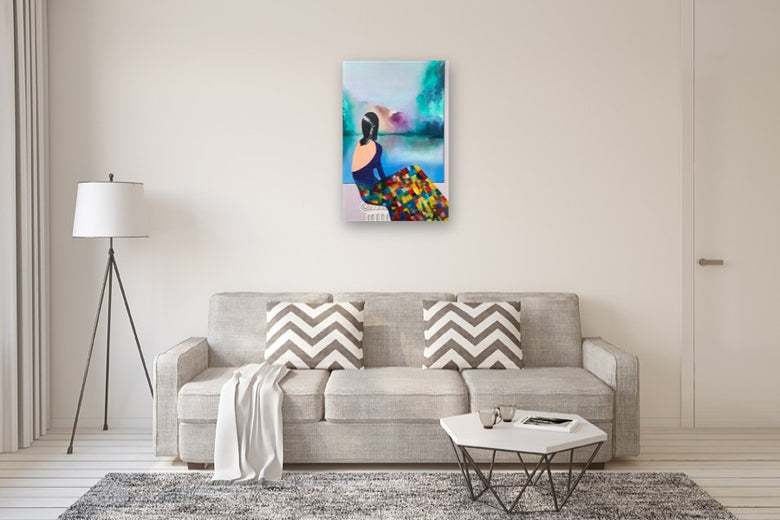 Quiet Horizon Purple by Mikhail Zuyeu |  In Room View of Artwork 