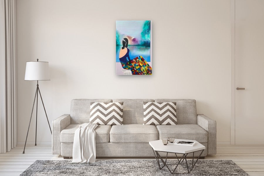 Quiet Horizon Purple by Mikhail Zuyeu |  In Room View of Artwork 