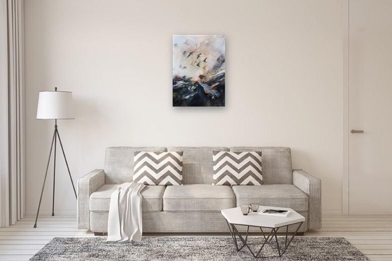 She Followed Where the Light Made Her Stronger by Kristina Ingvarsson |  In Room View of Artwork 