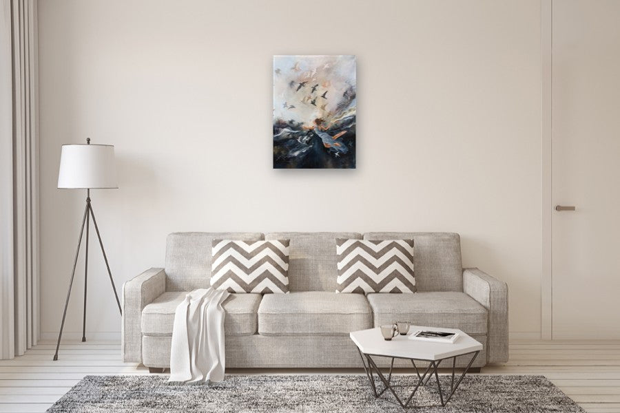She Followed Where the Light Made Her Stronger by Kristina Ingvarsson |  In Room View of Artwork 