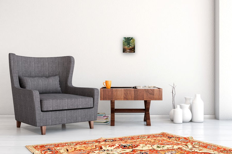 Pine Tree by the Stream by Carolyn Steward |  In Room View of Artwork 