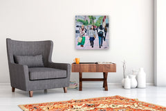 Original art for sale at UGallery.com | Springtime in the City by Carey Parks | $800 | acrylic painting | 24' h x 24' w | thumbnail 5
