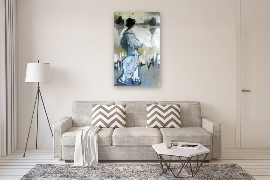 Geisha in Blue by Mary Pratt |  In Room View of Artwork 