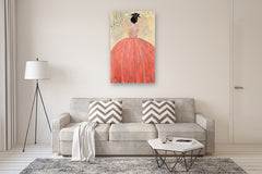 Original art for sale at UGallery.com | Captured in Red by Mary Pratt | $2,800 | oil painting | 48' h x 30' w | thumbnail 5