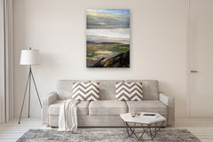 Original art for sale at UGallery.com | Come What May, Alvord Desert by Theresa Andreas-O'Leary | $6,100 | mixed media artwork | 48' h x 36' w | thumbnail 5