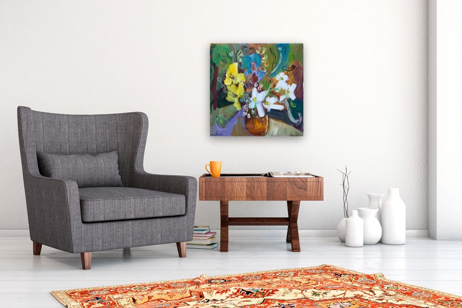 Fresh Flowers by Robert Hofherr |  In Room View of Artwork 