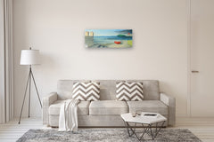 Original art for sale at UGallery.com | L’Isola Che Non C’E’ by Tito Rossini | $6,800 | oil painting | 14.96' h x 38.58' w | thumbnail 5