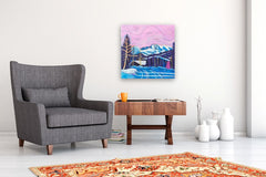 Original art for sale at UGallery.com | Parry Peak Pink by Phyllis Anderson | $700 | acrylic painting | 24' h x 24' w | thumbnail 5