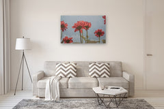Original art for sale at UGallery.com | Red Blossoms Within the Quiet Sky by Nicole Lamothe | $5,100 | oil painting | 30' h x 48' w | thumbnail 5