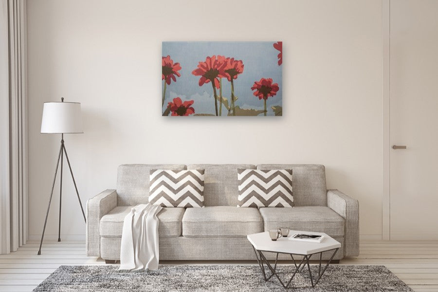 Red Blossoms Within the Quiet Sky by Nicole Lamothe |  In Room View of Artwork 