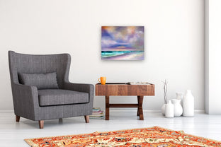 Purple Cloudscape Beach by Nancy Hughes Miller |  In Room View of Artwork 