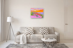 Original art for sale at UGallery.com | Sunset over the Overlook by Srinivas Kathoju | $1,625 | oil painting | 24' h x 30' w | thumbnail 3