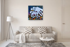 Original art for sale at UGallery.com | Guardian Angel by Lee Smith | $2,100 | mixed media artwork | 36' h x 36' w | thumbnail 5